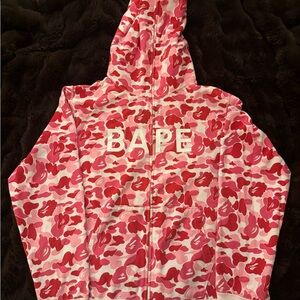 BAPE logo ABC camo pink full zip up hoodie A Bathing Ape Size XL